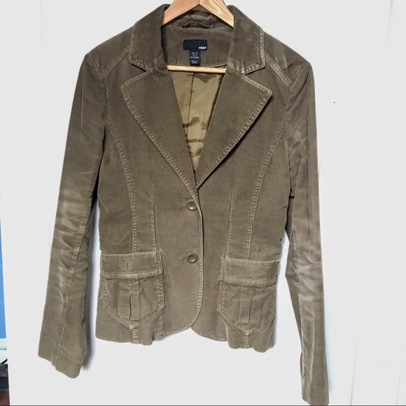 Olive green corduroy blazer - Picture 1 of 3